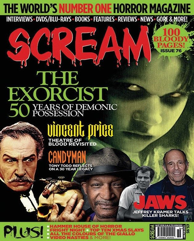 SCREAM magazine side cover Issue 76  January/February 2023