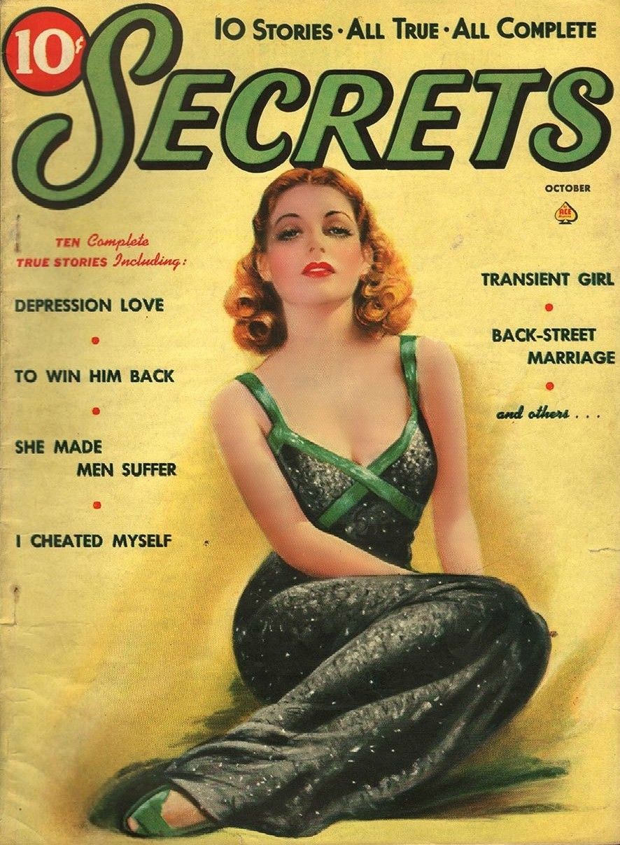 SECRETS REAL LIFE STORIES magazine side cover  October 1938