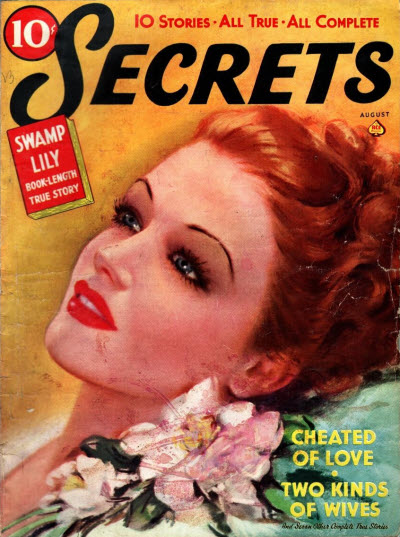 SECRETS REAL LIFE STORIES magazine side cover  August 1939