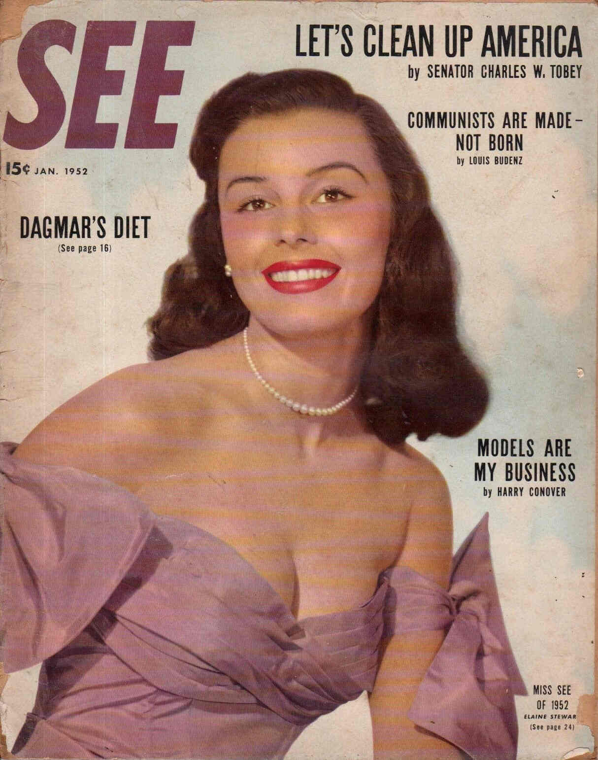 SEE (40s-50s) magazine side cover January 1952