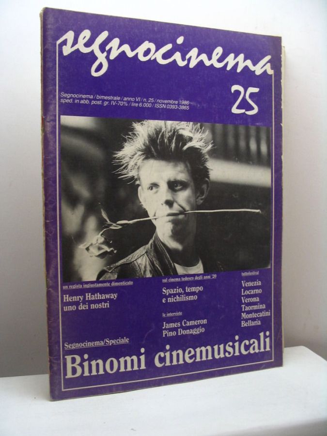 SEGNOCINEMA magazine side cover Issue 25  November 1986