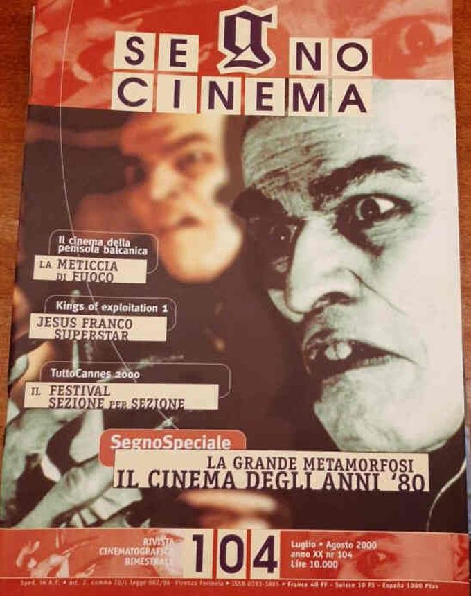 SEGNOCINEMA magazine side cover Issue 104 July/August 2000
