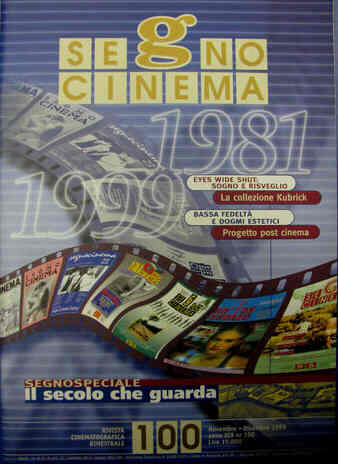 SEGNOCINEMA magazine side cover Issue 100 November/December 1999