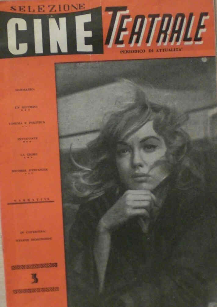 SELEZIONE CINE TEATRALE magazine side cover Issue 3  1960