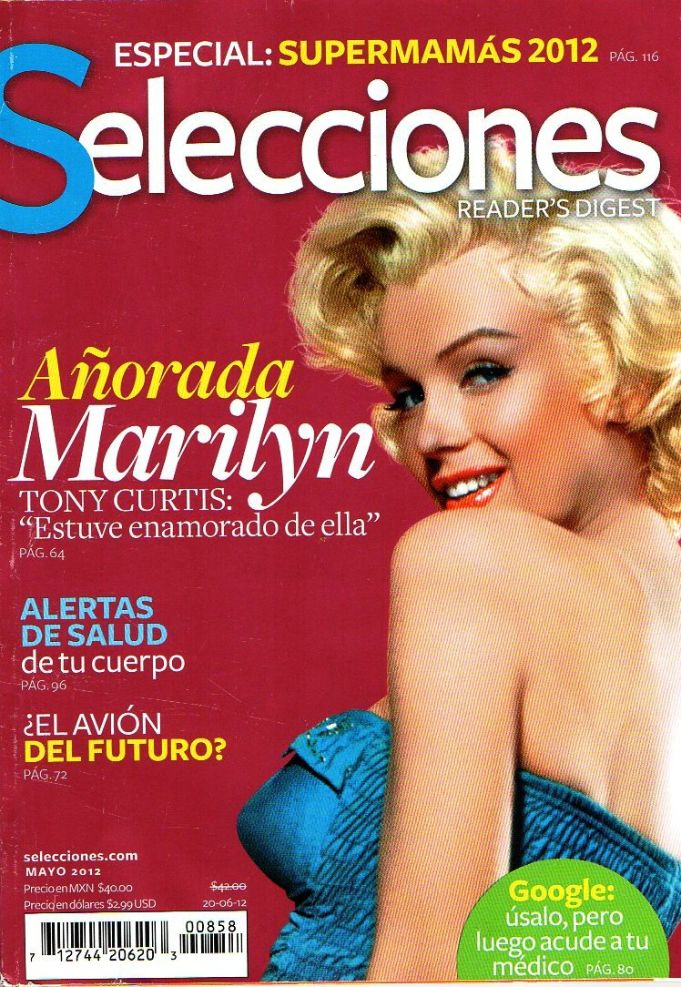SELECCIONES DEL READERS DIGEST magazine side cover  May 2012