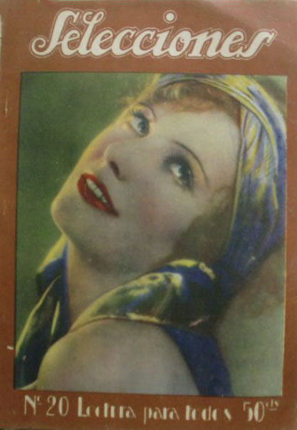 SELECCIONES magazine side cover Issue 20  July 1927