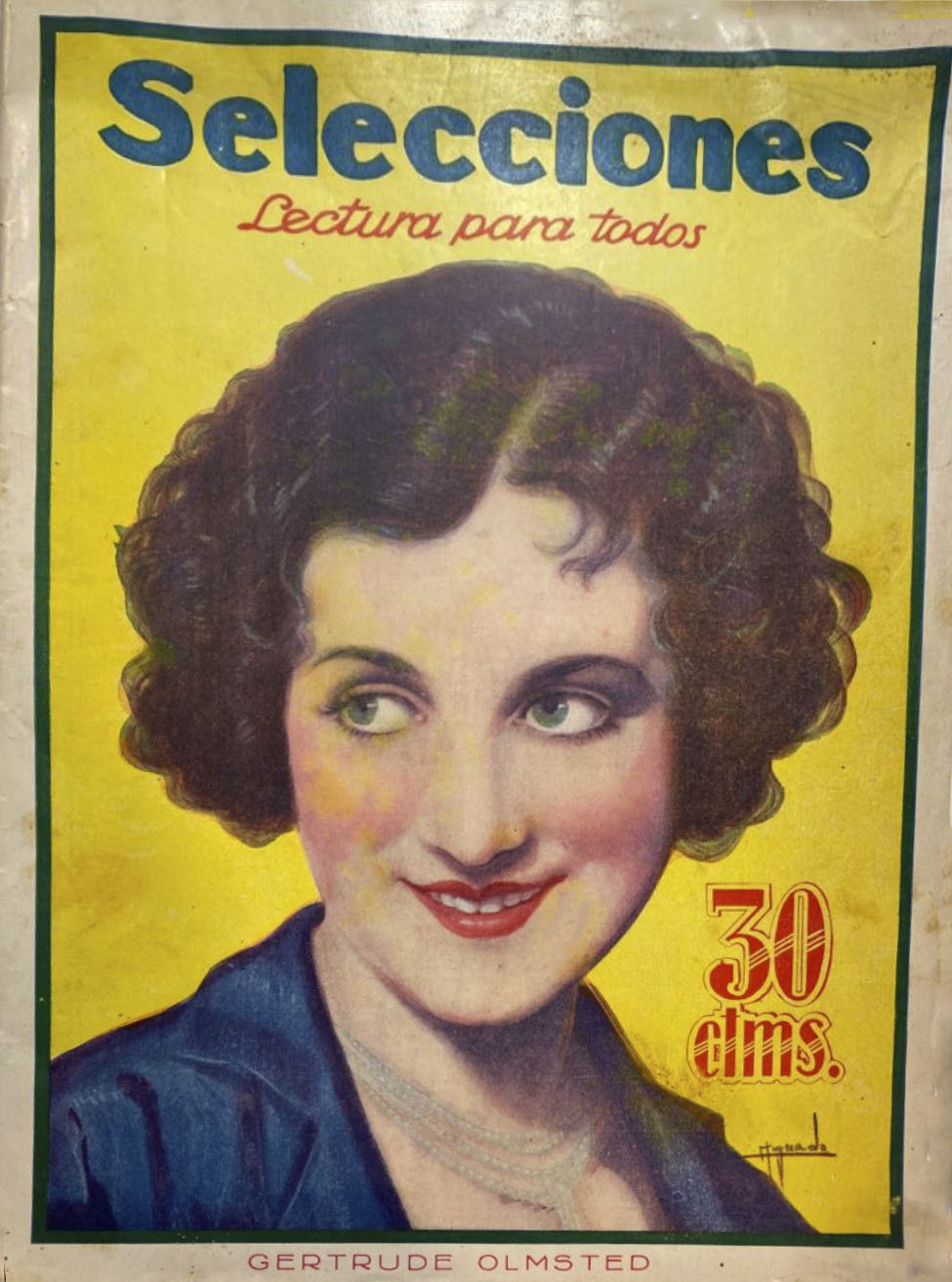 SELECCIONES magazine side cover Issue 41  July 1928