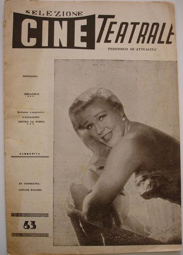 SELEZIONE CINE TEATRALE magazine side cover Issue 63  1961