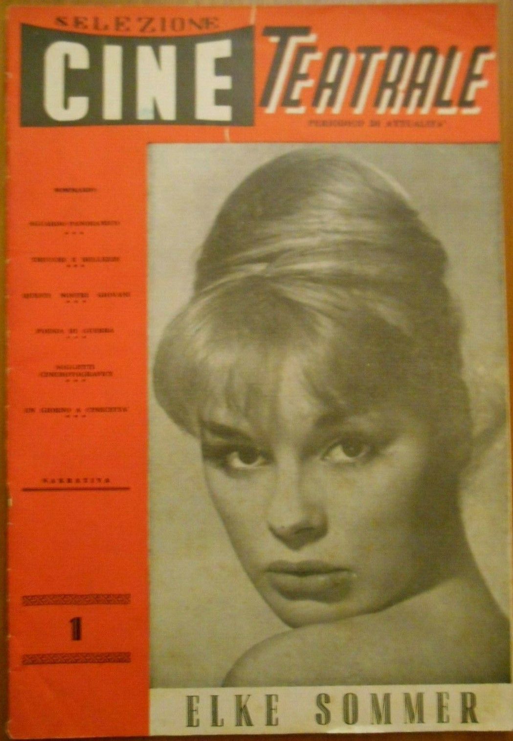 SELEZIONE CINE TEATRALE magazine side cover Issue 1   1960