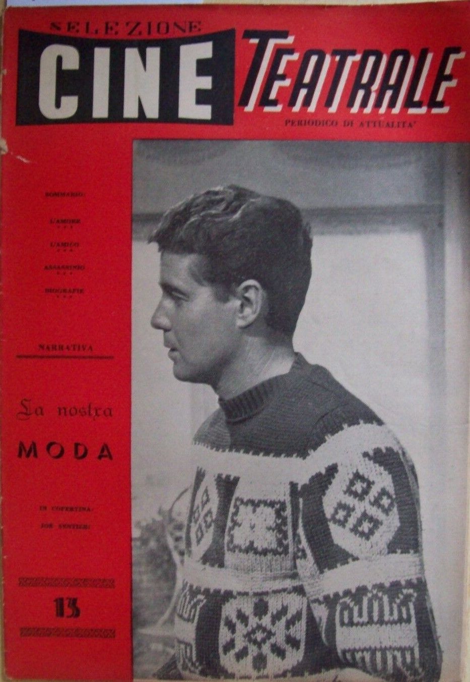 SELEZIONE CINE TEATRALE magazine side cover Issue 13   1960