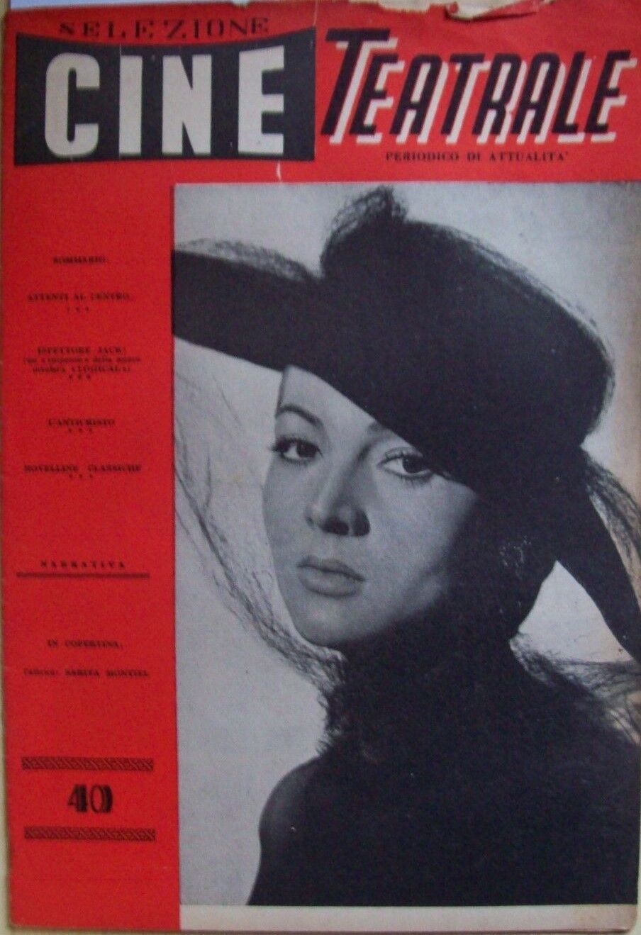 SELEZIONE CINE TEATRALE magazine side cover Issue 40   1960