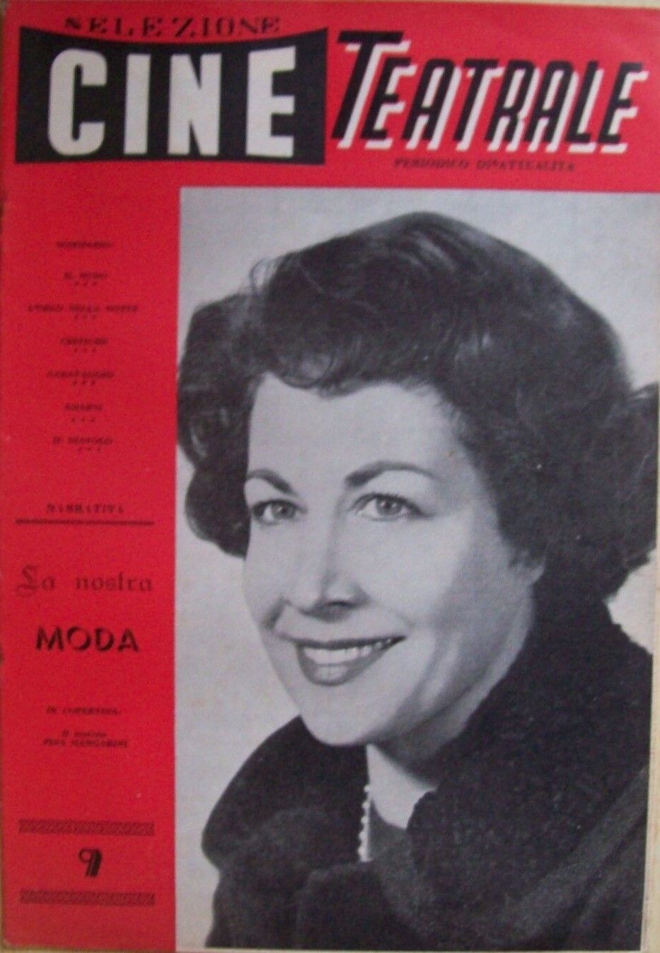 SELEZIONE CINE TEATRALE magazine side cover Issue 9   1960