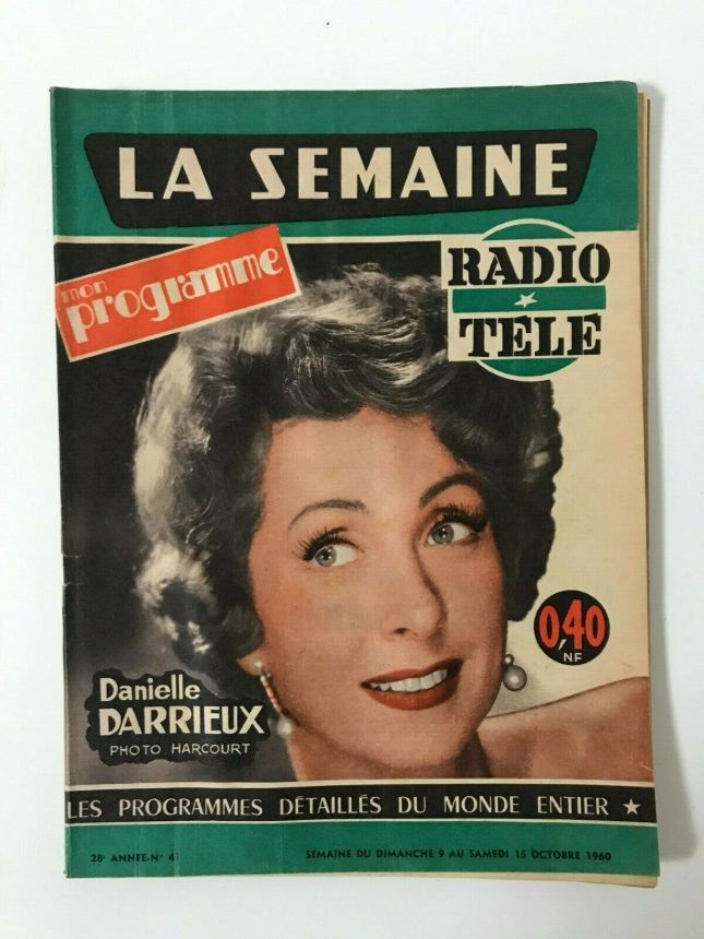 LA SEMAINE RADIO TELE magazine side cover Issue 41 15 October 1960