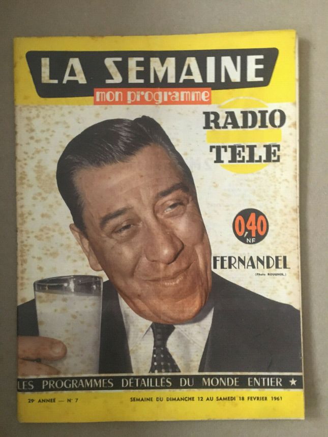 LA SEMAINE RADIO TELE magazine side cover Issue 7 12 February 1961