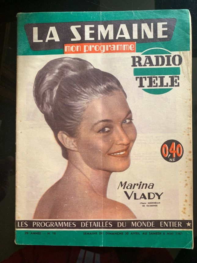 LA SEMAINE RADIO TELE magazine side cover Issue 18 30 April 1961