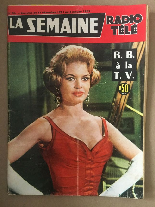 LA SEMAINE RADIO TELE magazine side cover Issue 53 31 December 1962
