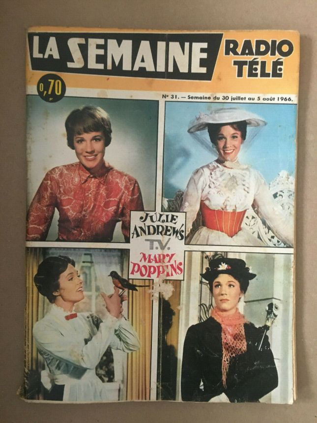 LA SEMAINE RADIO TELE magazine side cover Issue 31 30 July 1966
