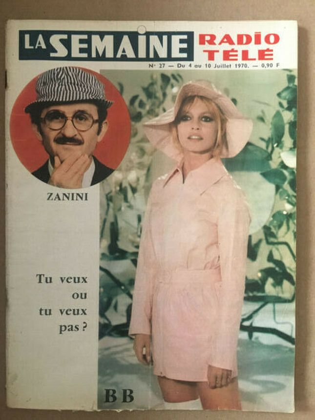 LA SEMAINE RADIO TELE magazine side cover Issue 27 4 July 1970