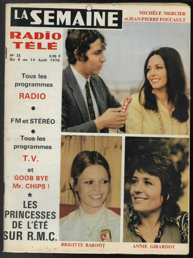 LA SEMAINE RADIO TELE magazine side cover Issue 32 8 August 1970