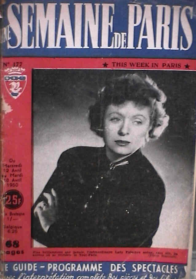 SEMAINE DE PARIS | UNE magazine side cover Issue 177 18 April 1950