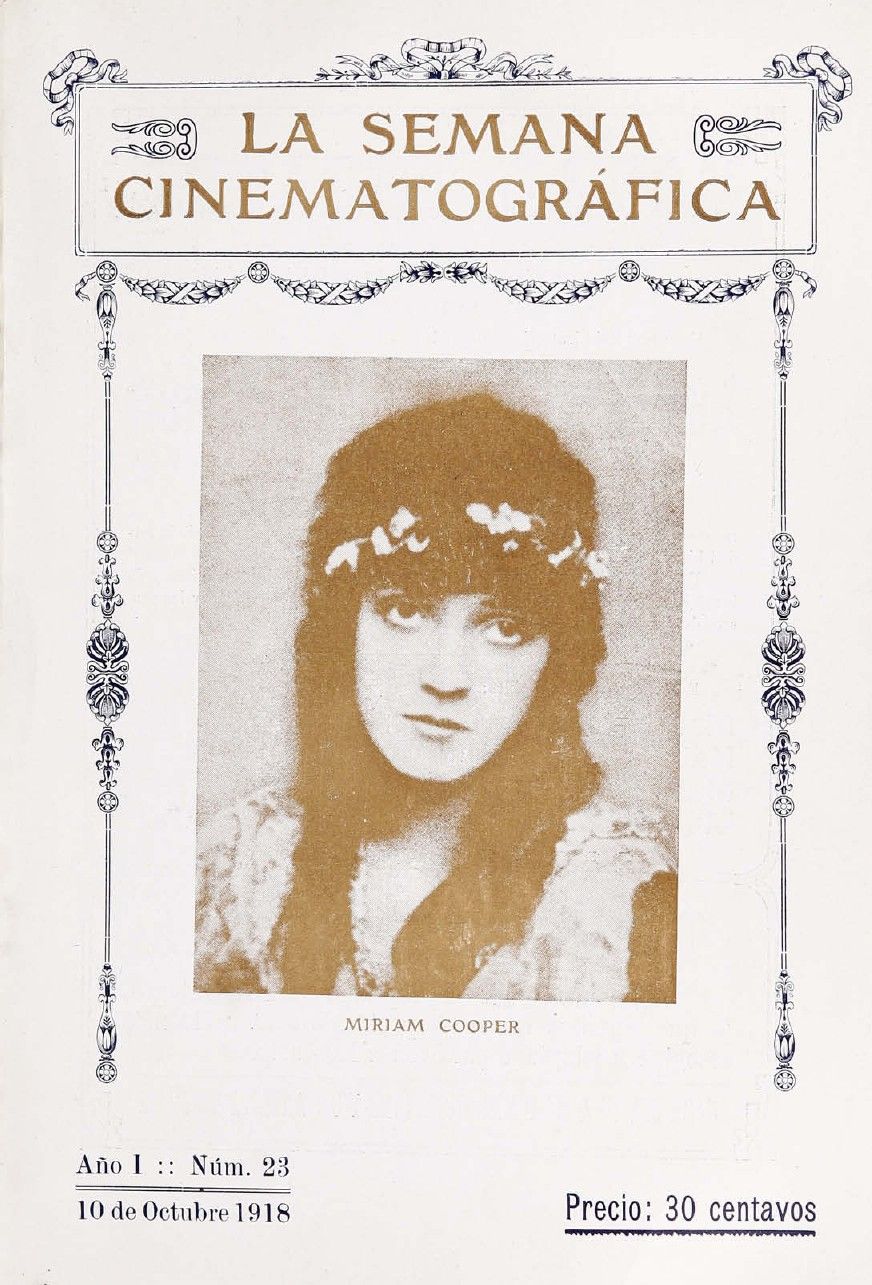 SEMANA CINEMATOGRAFICA | LA magazine side cover  Vol 1 No  23 10 October 1918