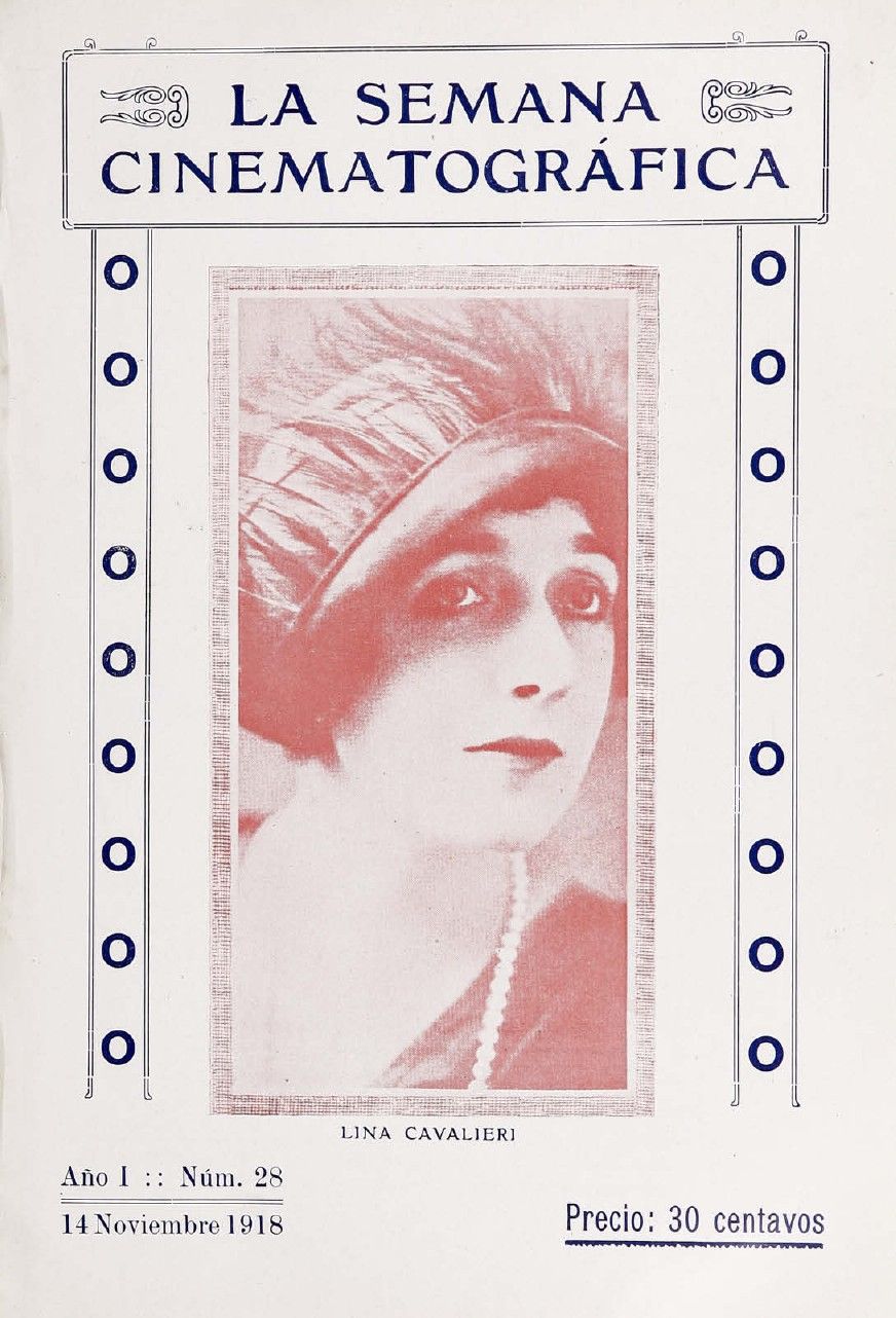 SEMANA CINEMATOGRAFICA | LA magazine side cover  Vol 1 No  28 14 November 1918