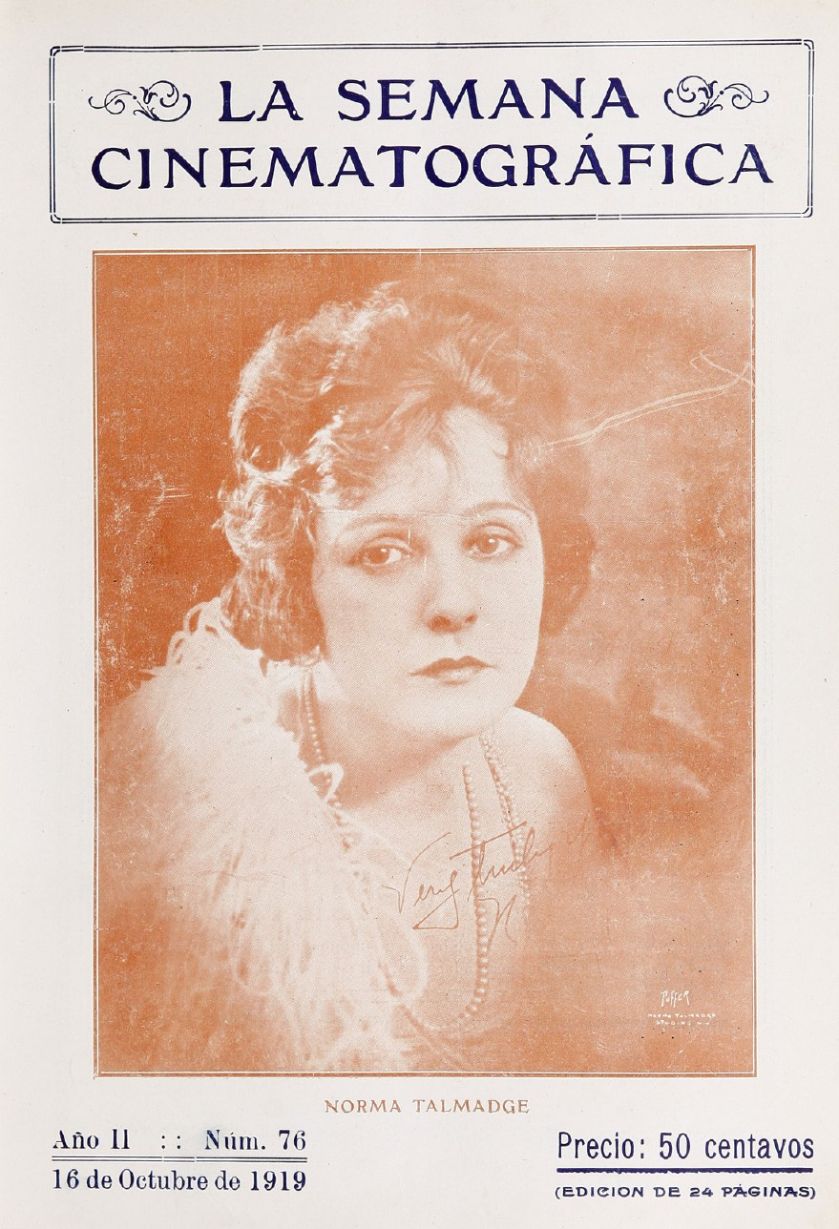 SEMANA CINEMATOGRAFICA | LA magazine side cover  Vol 2 No  76 16 October 1919