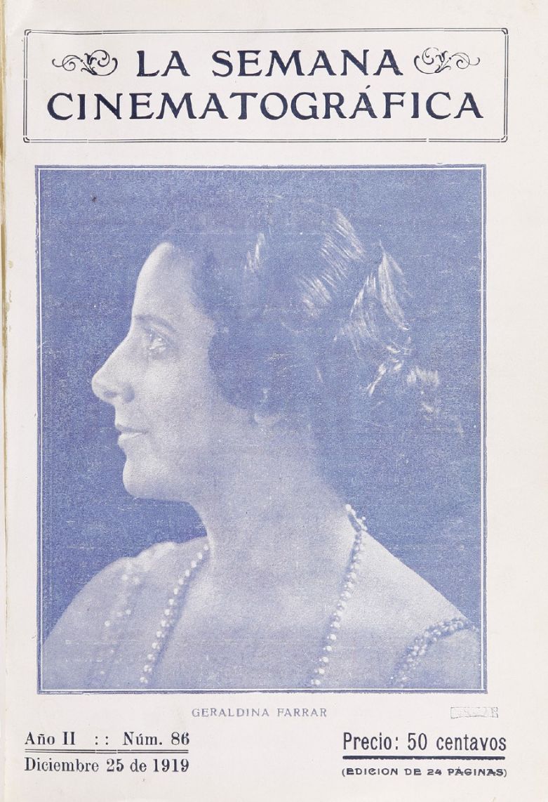 SEMANA CINEMATOGRAFICA | LA magazine side cover  Vol 2 No  86 25 November 1919
