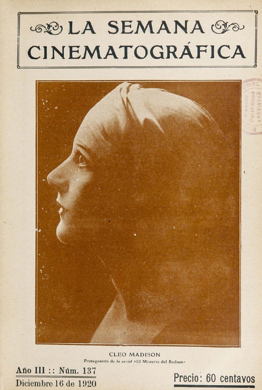 SEMANA CINEMATOGRAFICA | LA magazine side cover  Vol 3 No  137 16 December 1920