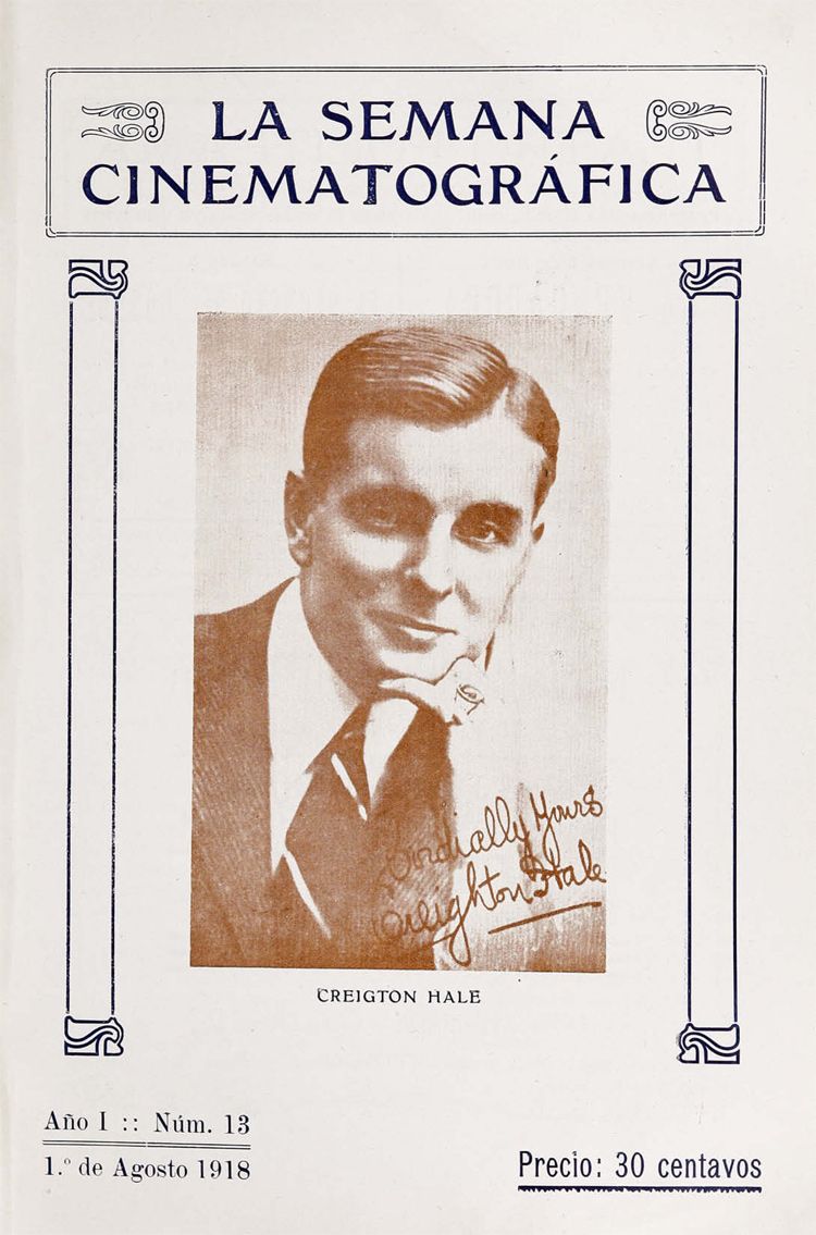 SEMANA CINEMATOGRAFICA | LA magazine side cover  Vol 1 No  13 1 August 1918