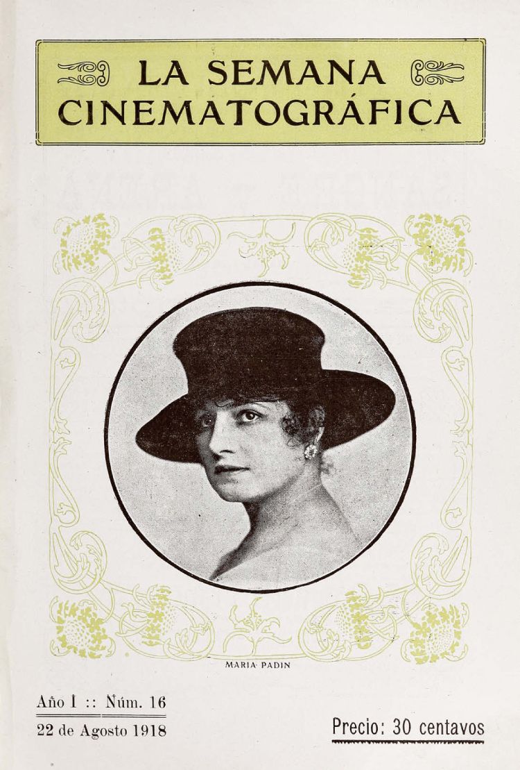 SEMANA CINEMATOGRAFICA | LA magazine side cover  Vol 1 No  16 22 August 1918