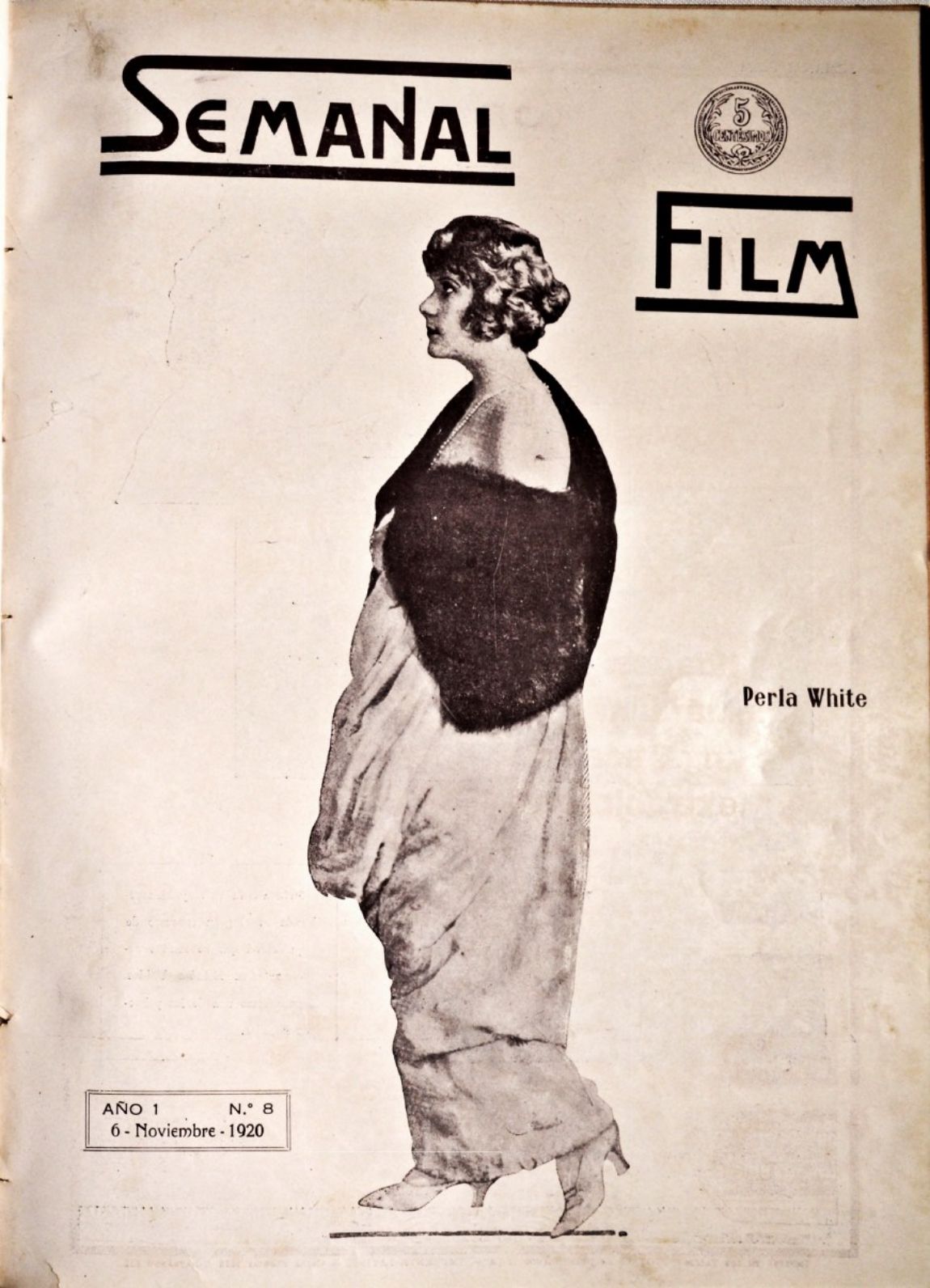 SEMANAL FILM magazine side cover Issue 8 6 November 1920