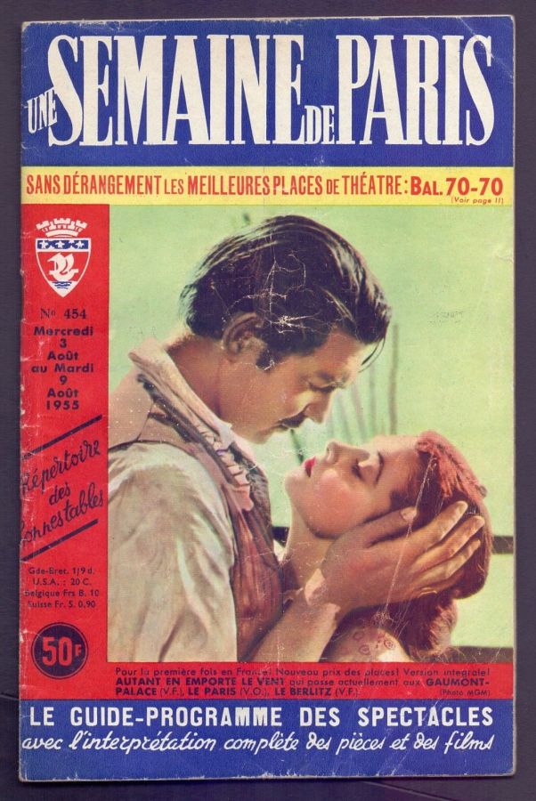 SEMAINE DE PARIS | UNE magazine side cover Issue 454 3 August 1955