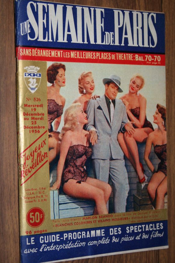 SEMAINE DE PARIS | UNE magazine side cover Issue 526 19 December 1956
