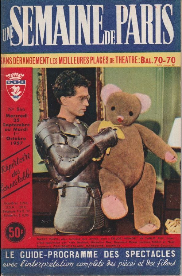 SEMAINE DE PARIS | UNE magazine side cover Issue 566 25 September 1957