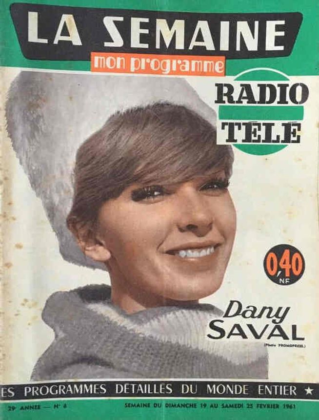 LA SEMAINE RADIO TELE magazine side cover Issue 8 19 February 1961