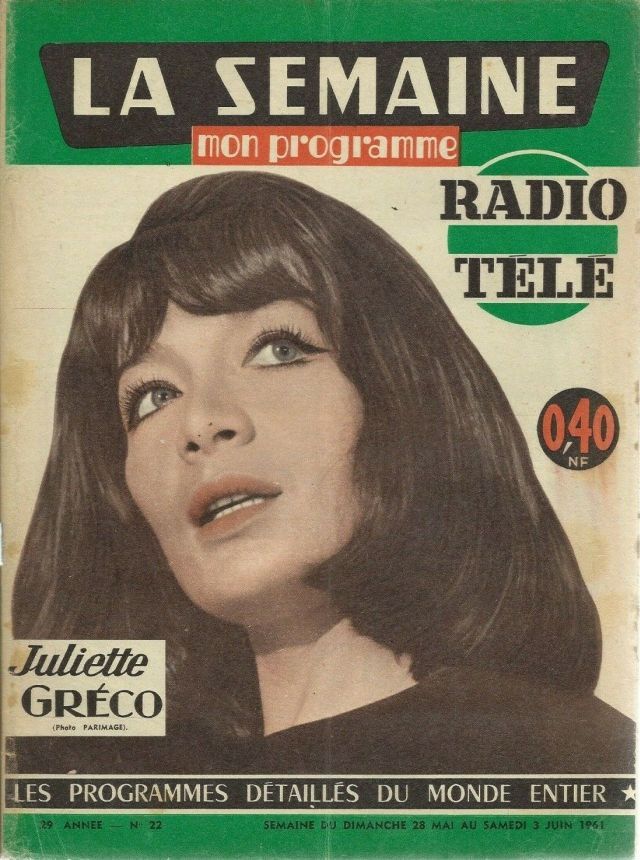 LA SEMAINE RADIO TELE magazine side cover Issue 22 28 May 1961