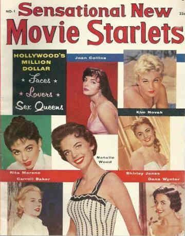 SENSATIONAL NEW MOVIE STARLETS magazine side cover Issue 1  1956