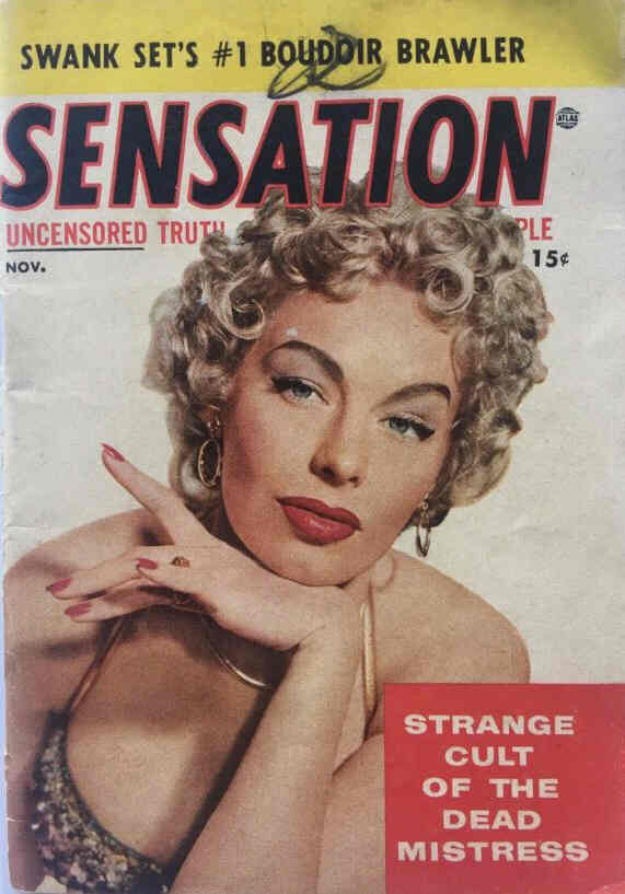 SENSATION magazine side cover  November 1954