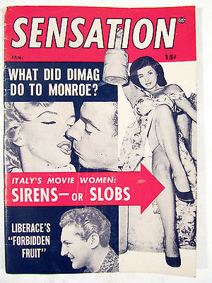 SENSATION magazine side cover  January 1955