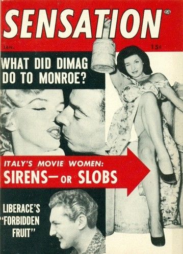 SENSATION magazine side cover January 1954