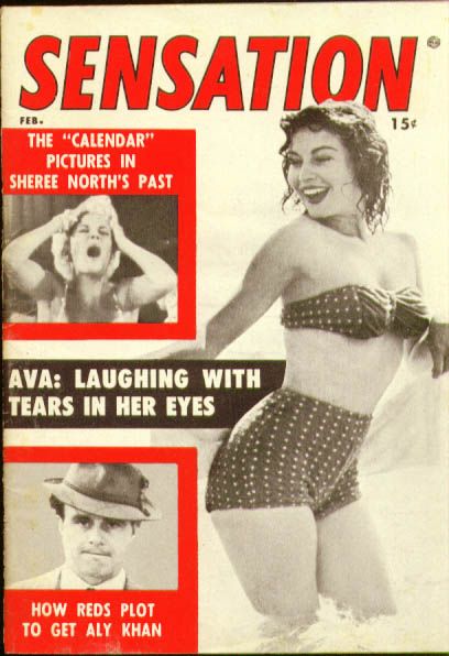 SENSATION magazine side cover February 1954