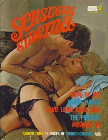 SENSUOUS SINEMA magazine side cover Issue 2  1969
