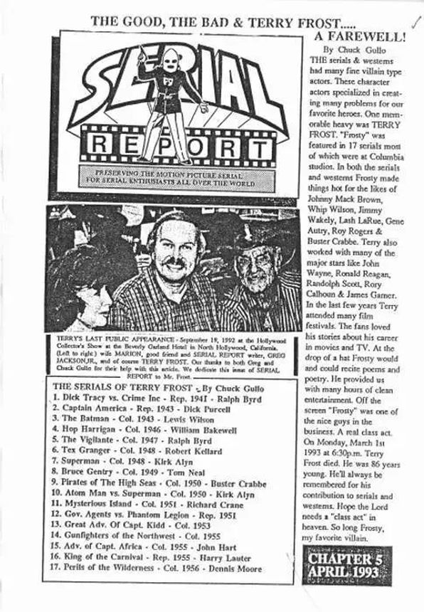 SERIAL REPORT magazine side cover Issue 5 April 1993