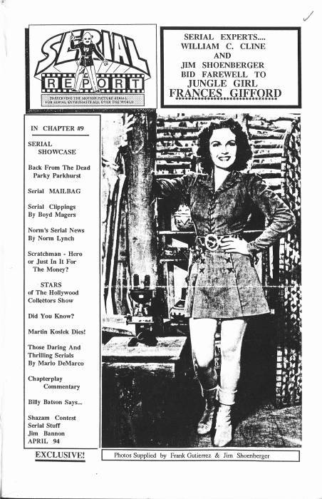 SERIAL REPORT magazine side cover Issue 9 April 1994