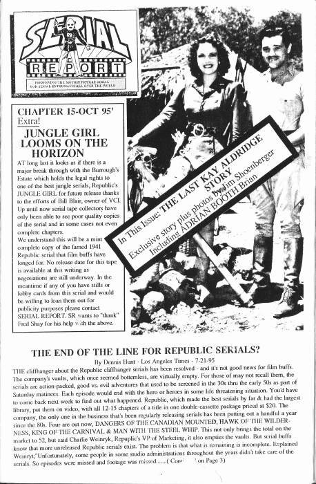 SERIAL REPORT magazine side cover Issue 15 October 1995