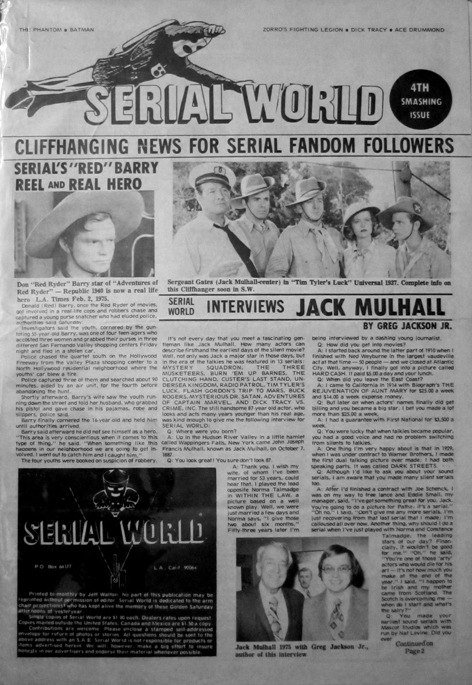 SERIAL WORLD magazine side cover Issue 4  1975