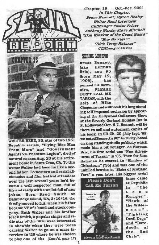 SERIAL REPORT magazine side cover Issue 39  October/November 2001