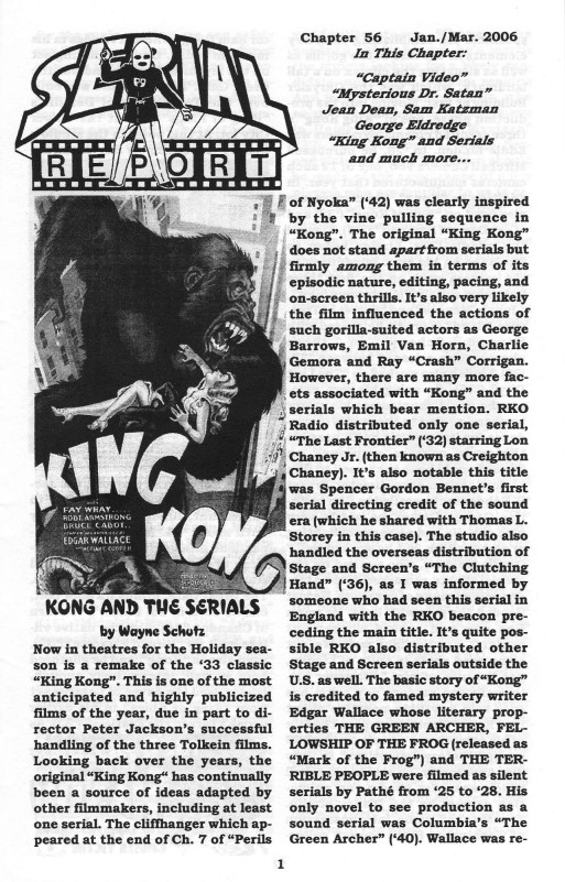 SERIAL REPORT magazine side cover Issue 56  January/March 2006