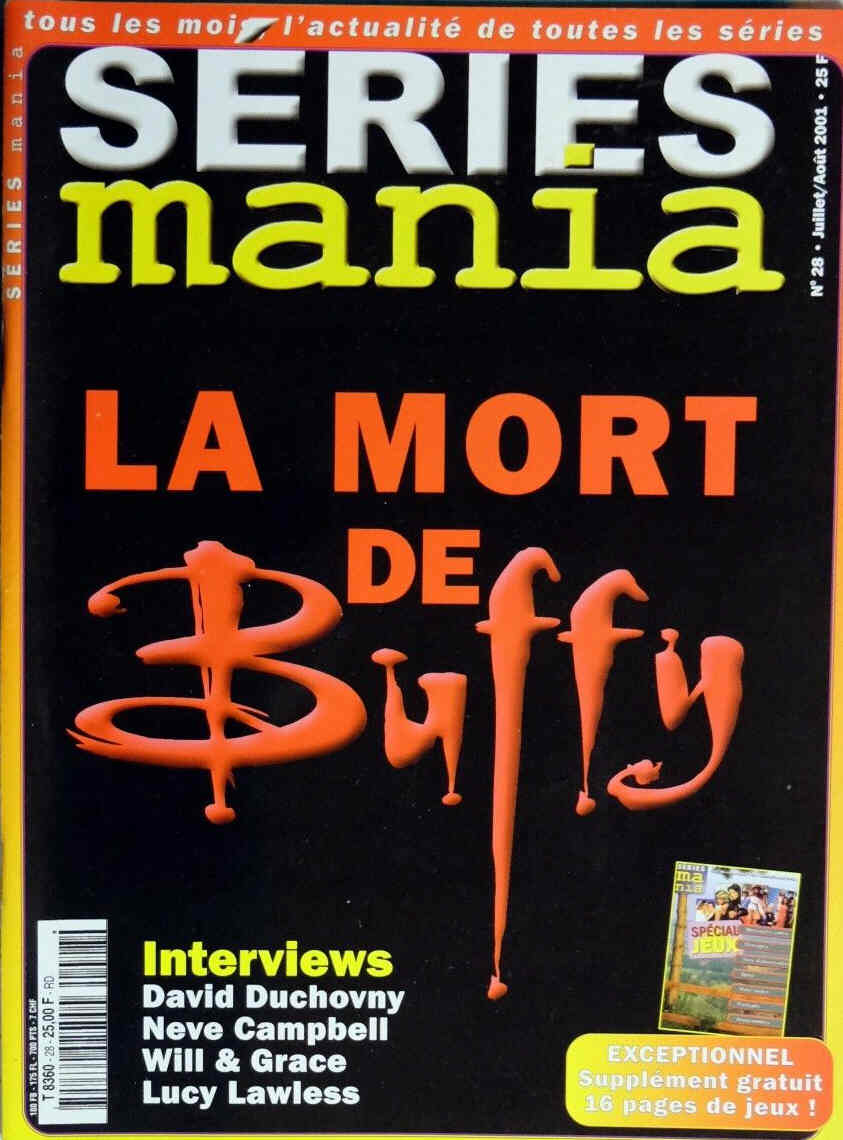 SERIES MANIA magazine side cover Issue 28 July/August 2001